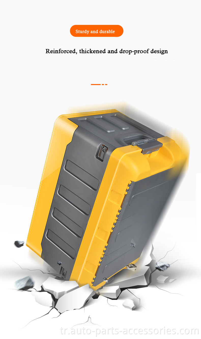 Özelleştirilmiş logo baskılı mühürlü toz kapağı sert kasa arka koltuk çökebilir depolama katlablecar bagaj organizatörü